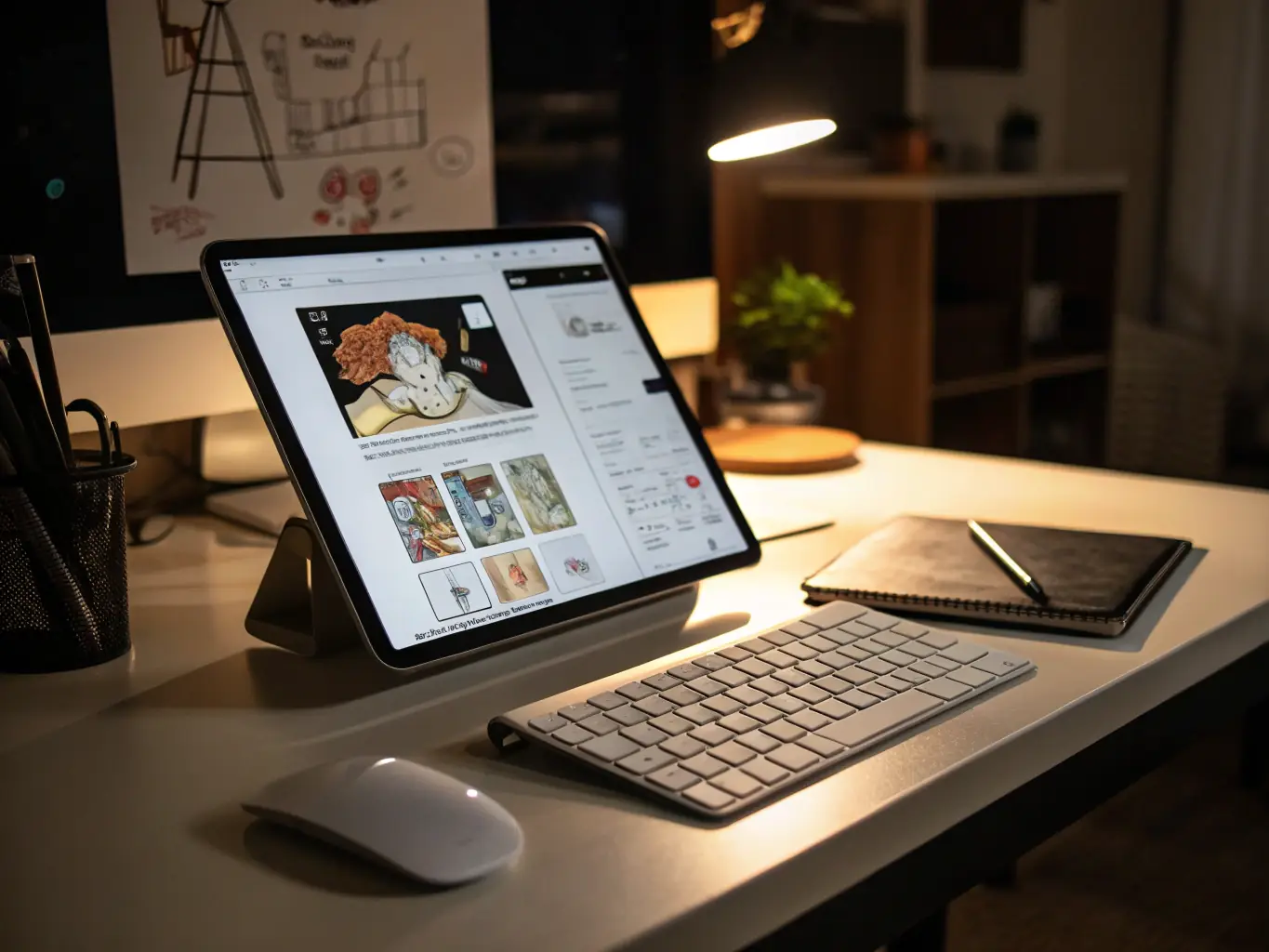 A visually appealing image of various iPad models, showcasing their versatility and functionality. The iPads are displayed in different usage scenarios, such as reading, browsing, and creating.